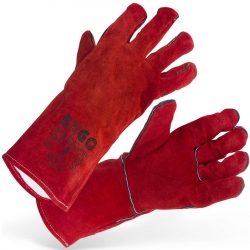 Stamos Welding Group ® Rękawice spawalnicze ochronne robocze ze skóry bydlęcej czerwone  Hurtownia Sklep Cena Tanio