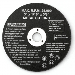 Tarcza do szlifierki pneumatycznej MSW 76mm 3'' METAL 75 x 1.8 x 10 mm