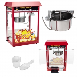 Barowa maszyna do popcornu z czerwonym daszkiem Hurtownia Tanio Cena Royal Catering