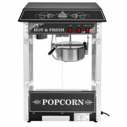 Profesjonalna wydajna maszyna do popcornu mobilna na wózku 230V 1.6kW czarna Hurtownia Sklep Cena Tanio