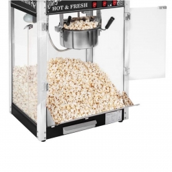 Profesjonalna wydajna maszyna do popcornu mobilna na wózku 230V 1.6kW czarna Hurtownia Sklep Cena Tanio