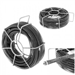 Spirala przepychacz sprężyna do rur hydrauliczna 6 x 2.45 m śr. 16 mm ZESTAW Hurtownia Sklep Cena Tanio