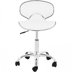 PHYSA ® Krzesło Kosmetyczne Siodłowe Z Oparciem Munich Białe Zielona Góra