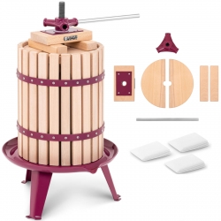 Prasa do wyciskania wina soku z owoców ręczna drewniana + 3 worki filtracyjne 18L hurtownia sklep dystrybutor