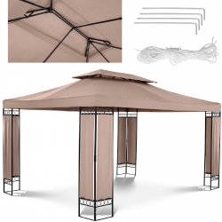 Pawilon ogrodowy namiot altana zadaszenie składane prostokątne 3 x 4 x 2,6 m beżowe 4062859004505 UNIPRODO 10250439 skle