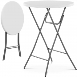 EAN 4062859016294 Stół stolik okrągły cateringowy barowy składany biały do 100 kg śr. 80 cm x 110 cm Hurtownia Sklep