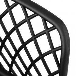 EAN 4062859051806 Krzesło nowoczesne kubełkowe z oparciem ażurowym 2 szt. czarne Hurtownia Sklep