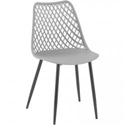 EAN 4062859051813 Krzesło nowoczesne plastikowe z oparciem ażurowym  4 szt. szare Hurtownia Sklep