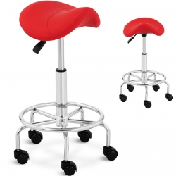 EAN 4250928676481 Taboret stołek hoker kosmetyczny siodłowy na kółkach Frankfurt do 150 kg czerwony Hurtownia Sklep