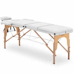 EAN 4062859005588 Stół łóżko do masażu drewniane przenośne składane Marseille White do 227 kg białe Hurtownia Sklep