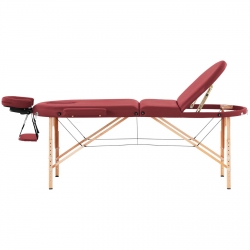 EAN 4062859036650 Stół łóżko do masażu przenośne składane z drewnianym stelażem Colmar Red do 227 kg czerwone Hurtownia Sklep