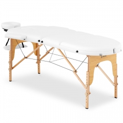 EAN 4062859036681 Stół łóżko do masażu przenośne składane z drewnianym stelażem Colmar White do 227 kg białe Hurtownia Sklep