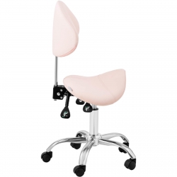 EAN 4062859059192 Krzesło kosmetyczne siodłowe z oparciem obrotowe regulowane MANNHEIM POWDER PINK różowe Hurtownia Sklep