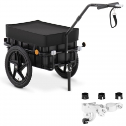 EAN 4062859030184 Wózek przyczepka rowerowa transportowa z pudełkiem i odblaskami do 35 kg + plandeka Hurtownia Sklep