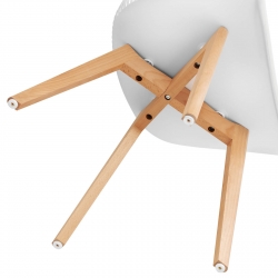 EAN 4062859051974 Krzesło kubełkowe skandynawskie z drewnianymi nogami nowoczesne maks. 150 kg 2 szt. BIAŁE Hurtownia Sklep