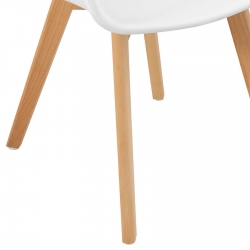 EAN 4062859051974 Krzesło kubełkowe skandynawskie z drewnianymi nogami nowoczesne maks. 150 kg 2 szt. BIAŁE Hurtownia Sklep