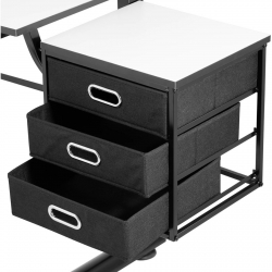 EAN 4062859072870 Biurko stół kreślarski uchylny z szufladami stołkiem 90 x 60 cm czarno-białe Hurtownia Sklep