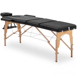 EAN 4062859005595 Stół łóżko do masażu drewniane przenośne składane Marseille Black do 227 kg czarne Hurtownia Sklep