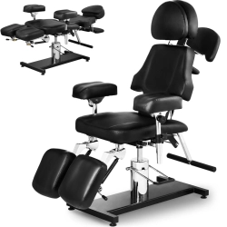 EAN 4250928693143 Fotel do tatuażu krzesło kosmetyczne regulowane DALLAS - czarne Hurtownia Sklep