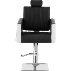 EAN 4062859132239 Fotel fryzjerski barberski kosmetyczny z podnóżkiem wys. 47-63 cm czarno - biały Hurtownia Sklep