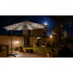 EAN 4250928672629 Parasol ogrodowy na wysięgniku okrągły uchylny z oświetleniem LED śr. 300 cm kremowy  Hurtownia Sklep
