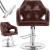 EAN 4062859132215 Fotel fryzjerski barberski kosmetyczny z podnóżkiem wys. 47-57 cm brązowy Hurtownia Sklep