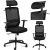 EAN 4062859131287 Krzesło fotel biurowy ergonomiczny z oparciem siatkowym zagłówkiem i wieszakiem wys. 40-50 cm Hurtowni