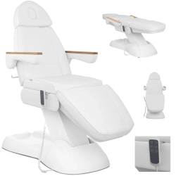 EAN 4250928693129 Fotel kosmetyczny do tatuażu masażu spa z pilotem SAN MARINO - biały Hurtownia Sklep