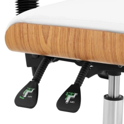 EAN 4062859959423 Krzesło kosmetyczne z oparciem regulowane DAVOS - drewno biały Hurtownia Sklep
