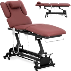 EAN 4062859079466 Łóżko stół kosmetyczny do masażu elektryczny 3 silniki 250 kg NANTES - bordowe Hurtownia Sklep