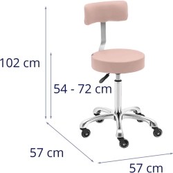 EAN 4062859172006 Krzesło taboret hoker kosmetyczny z oparciem na kółkach do 150 kg WELLS pudrowy róż Hurtownia Sklep