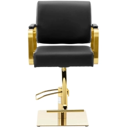 EAN 4062859180094 Fotel fryzjerski barberski kosmetyczny z podnóżkiem Physa OTLEY - czarny ze złotem Hurtownia Sklep