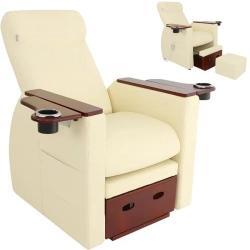 EAN 4062859227898 Fotel podologiczny do pedicure spa elektryczny z wysuwanym podestem RECIFE - beżowy Hurtownia Sklep