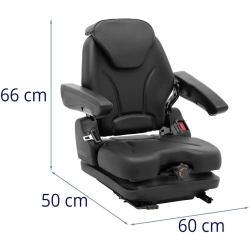 EAN 4062859087522 Siedzenie fotel regulowany z podłokietnikami i pasem do ciągnika siedzisko 46x46cm Hurtownia Sklep