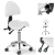 EAN 4250928693082 Krzesło kosmetyczne siodłowe z oparciem obrotowe regulowane BERLIN - białe Hurtownia Sklep