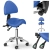EAN 4250928693075 Krzesło kosmetyczne siodłowe z oparciem obrotowe regulowane BERLIN - niebieskie Hurtownia Sklep