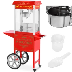 EAN 4062859099723 Profesjonalna maszyna do popcornu na wózku z oświetleniem RETRO 88 l 1600 W czerwona Hurtownia Sklep
