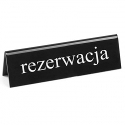 Tabliczka informacyjna dwustronna REZERWACJA tworzywo plexiglas PL - Hendi 663523