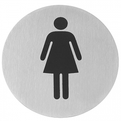 Tabliczka informacyjna samoprzylepna na drzwi WC WOMEN stal nierdzewna śr. 75mm - Hendi 663615