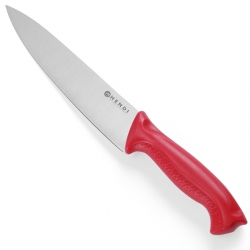 Nóż kucharski HACCP do surowego mięsa 320mm - czerwony - HENDI 842720