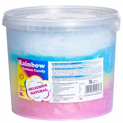 Kolorowa wata cukrowa z cukru gotowa do spożycia. Rainbow cotton candy floss. Wata cukrowa hurtownia producent Zielona G