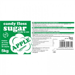 Producent Hurtownia Kolorowy smakowy cukier do waty cukrowej zielony o smaku jabłkowym 5kg