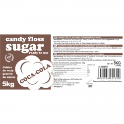 Producent Hurtownia Kolorowy smakowy cukier do waty cukrowej brązowy o smaku coca coli 5kg