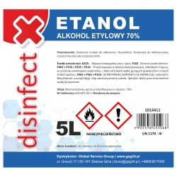 ETANOL - Alkohol Etylowy Spirytus Skażony 70% 5L Producent Zielona Góra
