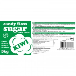 Kolorowy cukier do waty cukrowej zielony o smaku kiwi 5kg