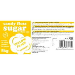 EAN 5902578455372 Kolorowy cukier do waty cukrowej żółty o smaku naturalnym 5kg Hurtownia Zielona Góra Sklep