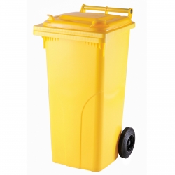 Pojemnik kubeł na odpady i śmieci ATESTY Europlast Austria - żółty 120L Hurtownia Sklep Cena Najtaniej Zielona Góra Dyst