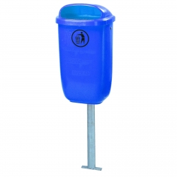 Kosz uliczny pojemnik na śmieci z wytrzymałego tworzywa 50L - niebieski Hurtownia Sklep Cena Tanio