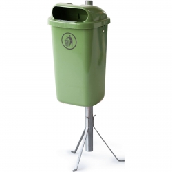 Kosz uliczny pojemnik na śmieci z wytrzymałego tworzywa 50L - zielony Hurtownia Sklep Cena Tanio