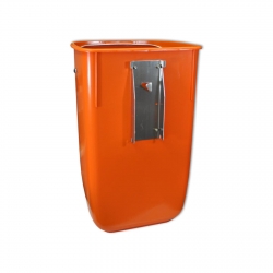 Kosz uliczny pojemnik na śmieci z wytrzymałego tworzywa 50L - pomarańczowy Hurtownia Sklep Cena Tanio